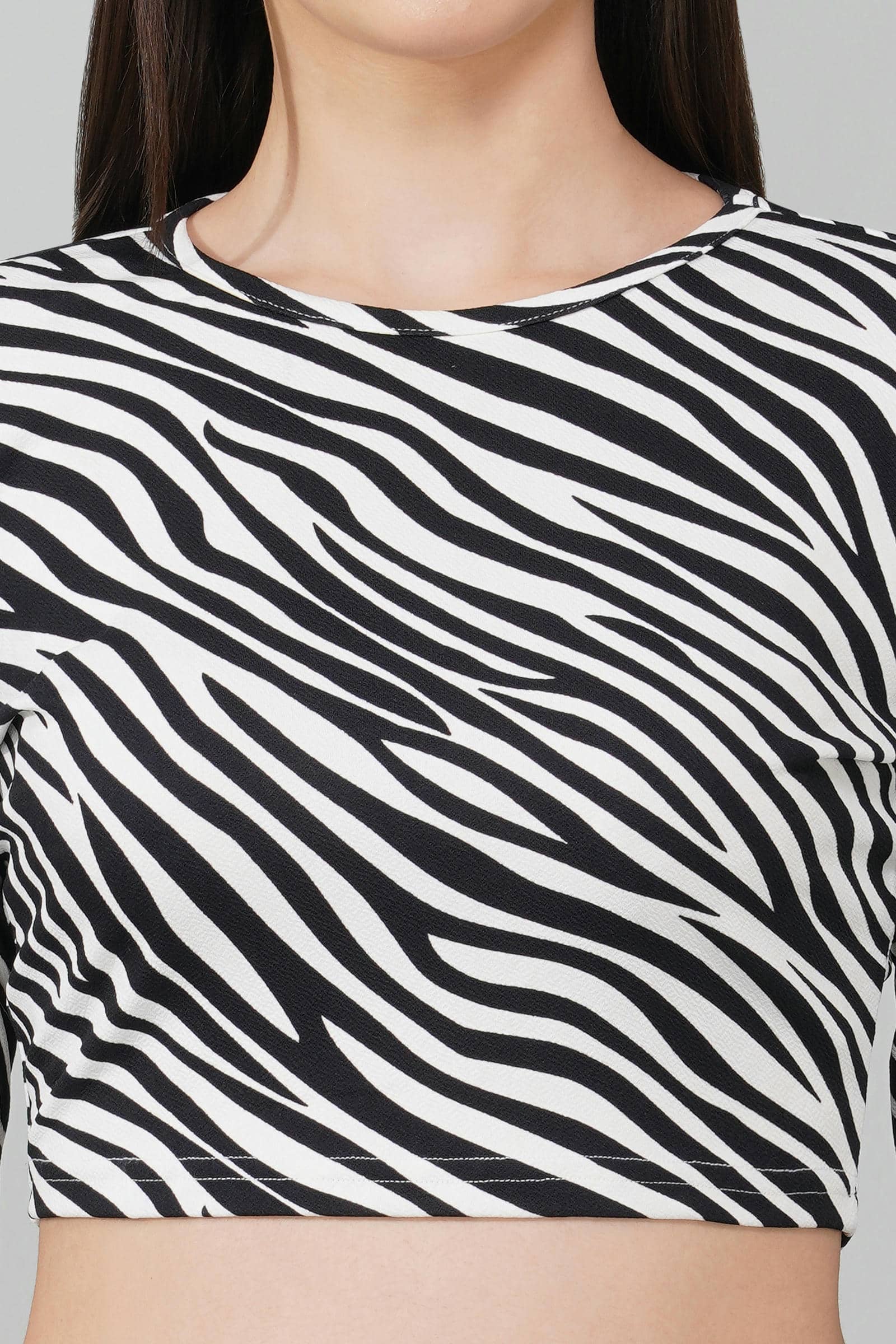 Black and White Zebra Print Crop Top
