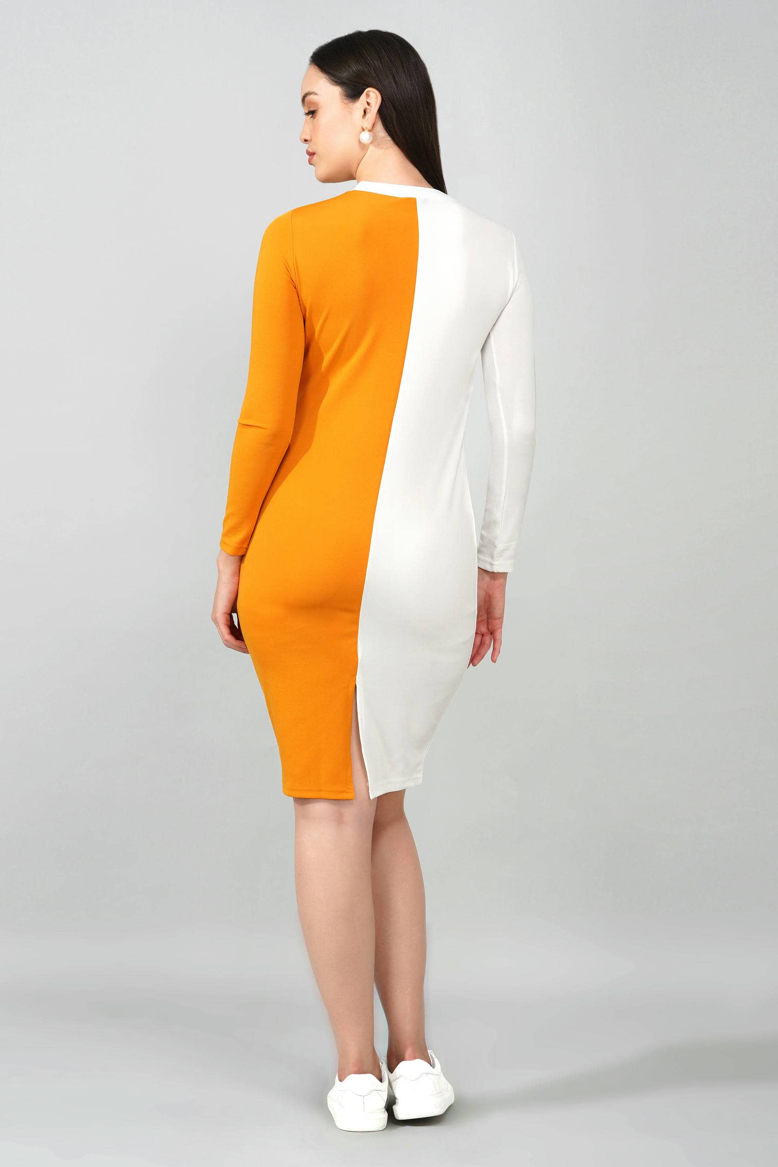 Mustard Colorblock Elegance Dress
