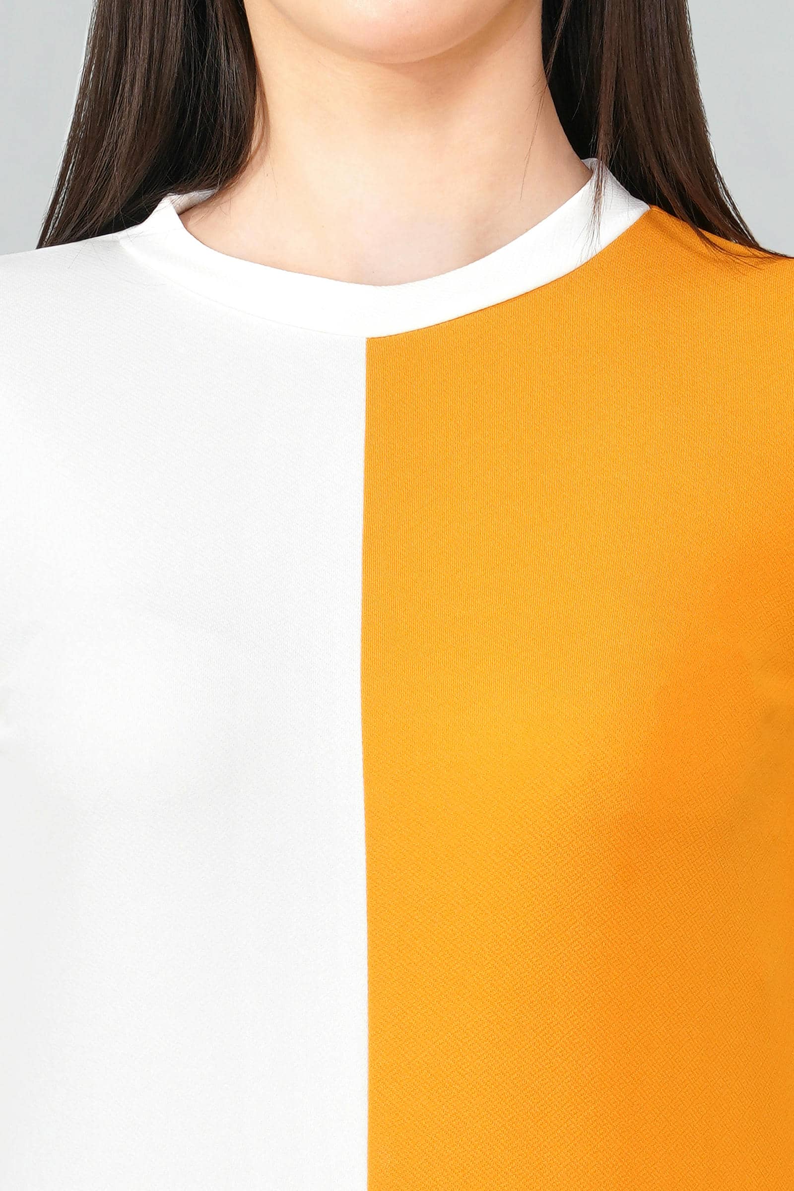 Mustard Colorblock Elegance Dress