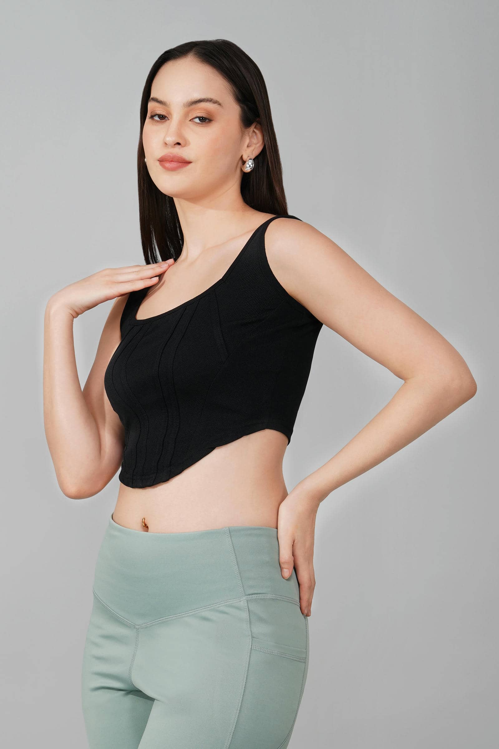 Black Corset Crop Top