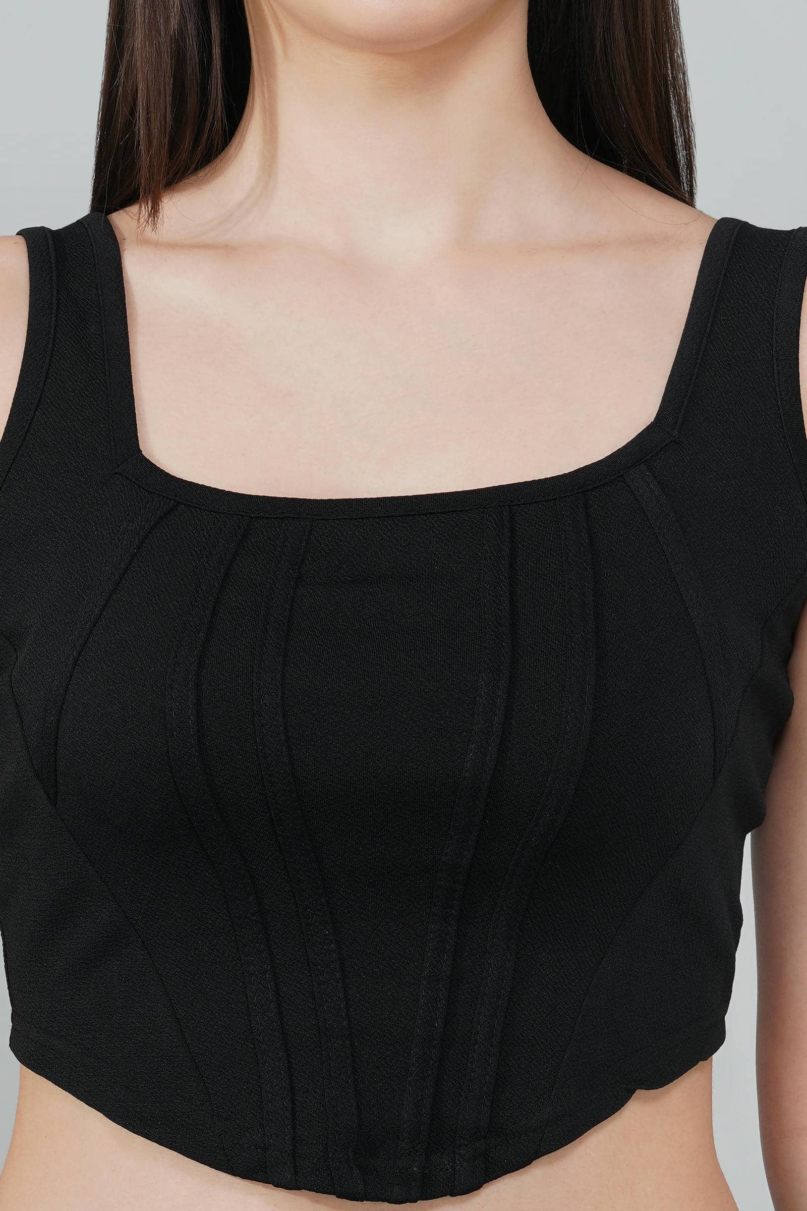 Black Corset Crop Top