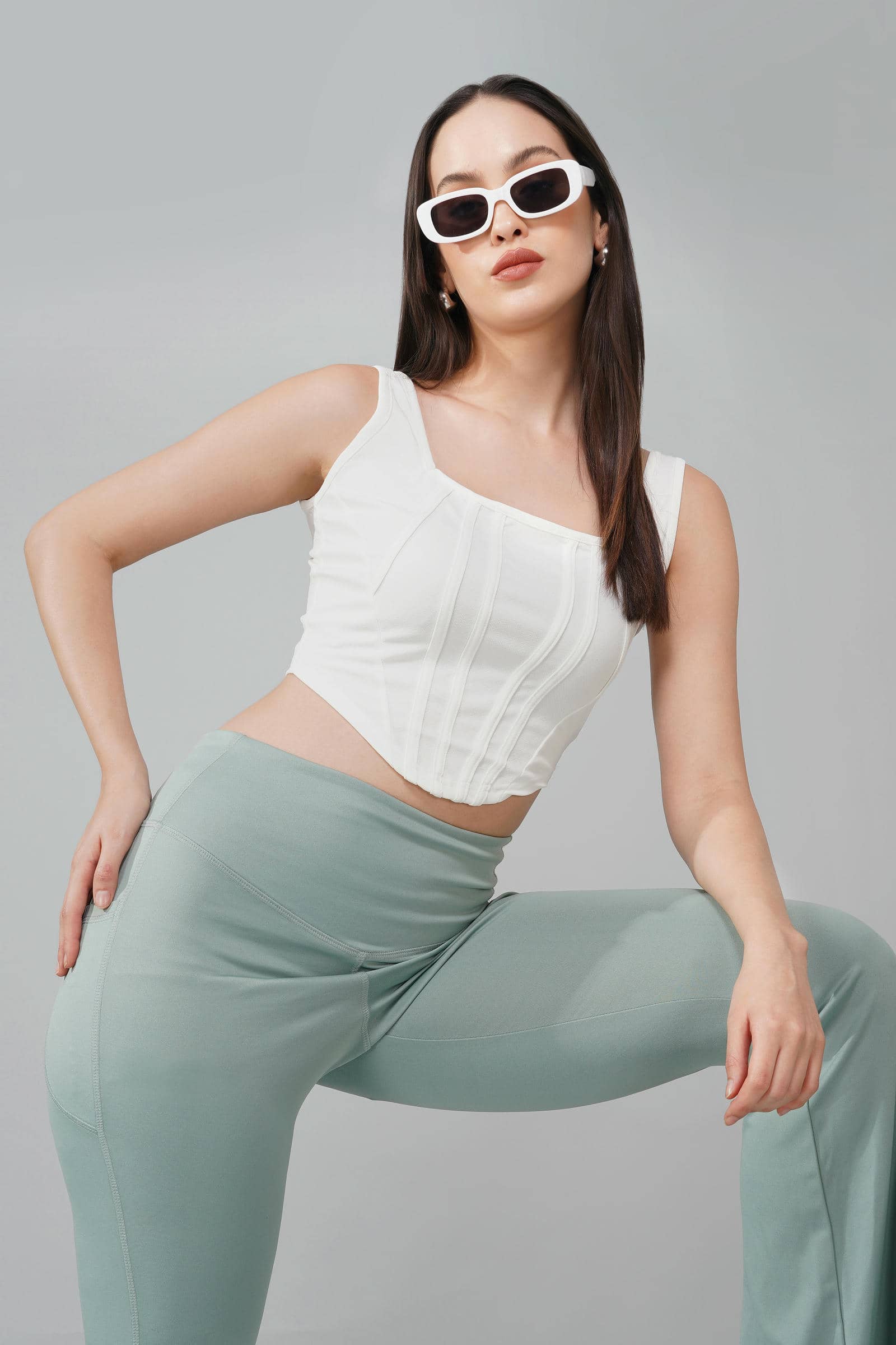 White Corset Crop Top
