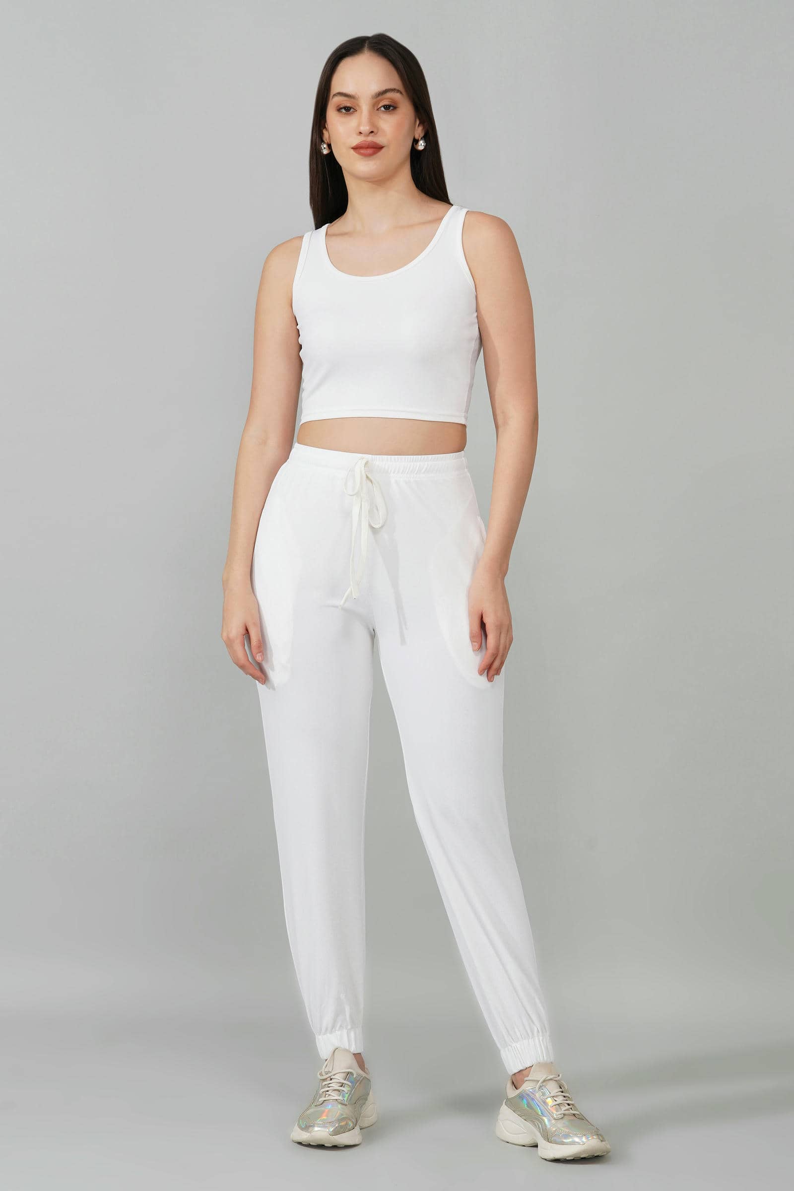 White Tank & Jogger Set