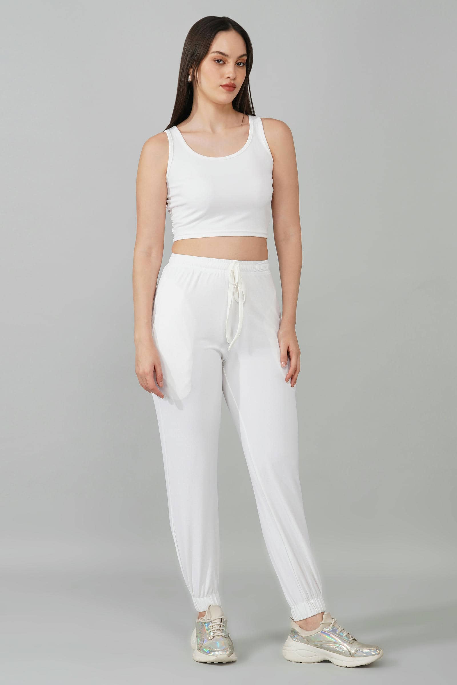 White Tank & Jogger Set
