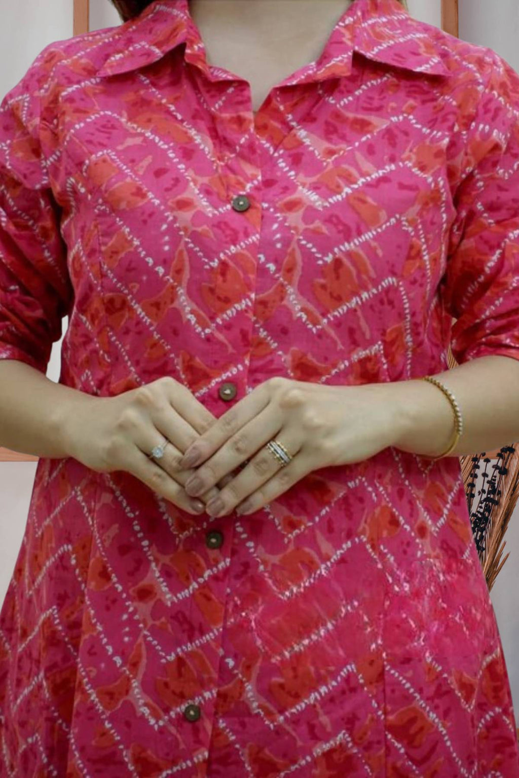 Pink Handcrafted Bandhani Print Co-ord Set