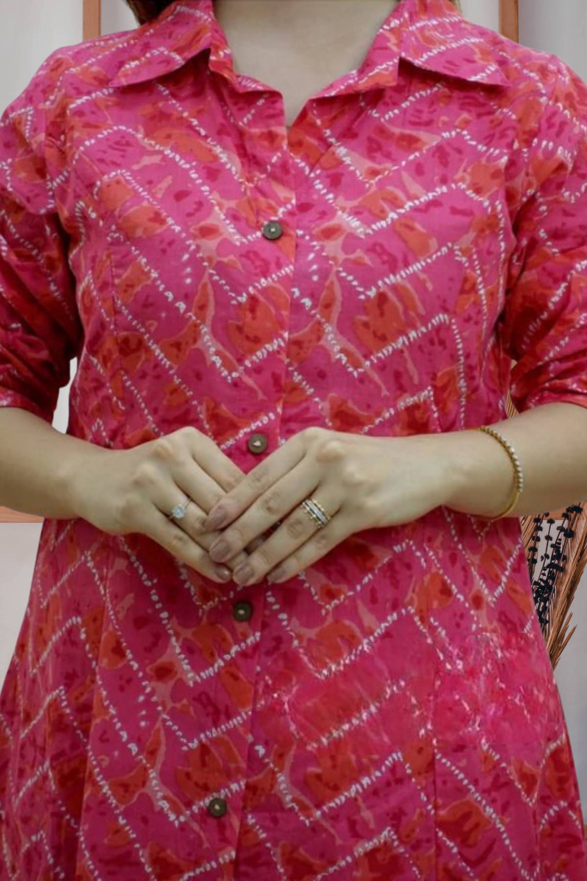 Pink Handcrafted Bandhani Print Co-ord Set