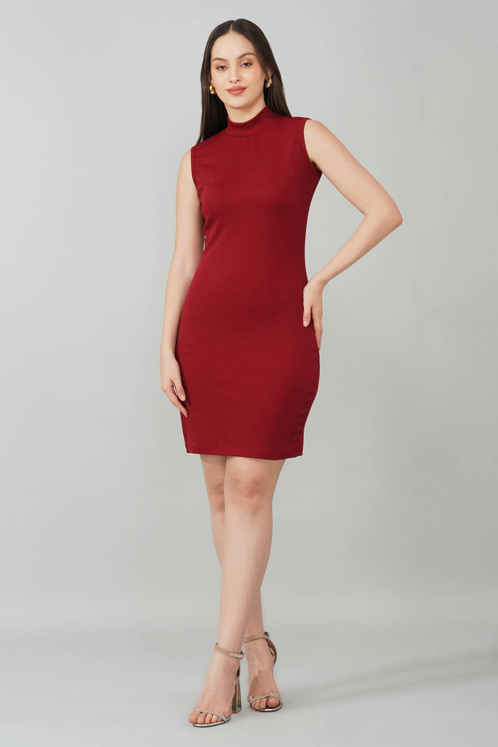 Burgundy Bodycon Dress