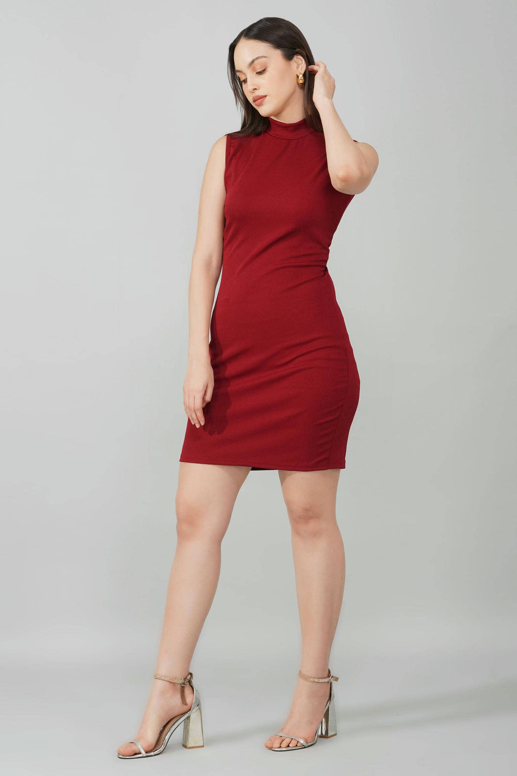 Burgundy Bodycon Dress