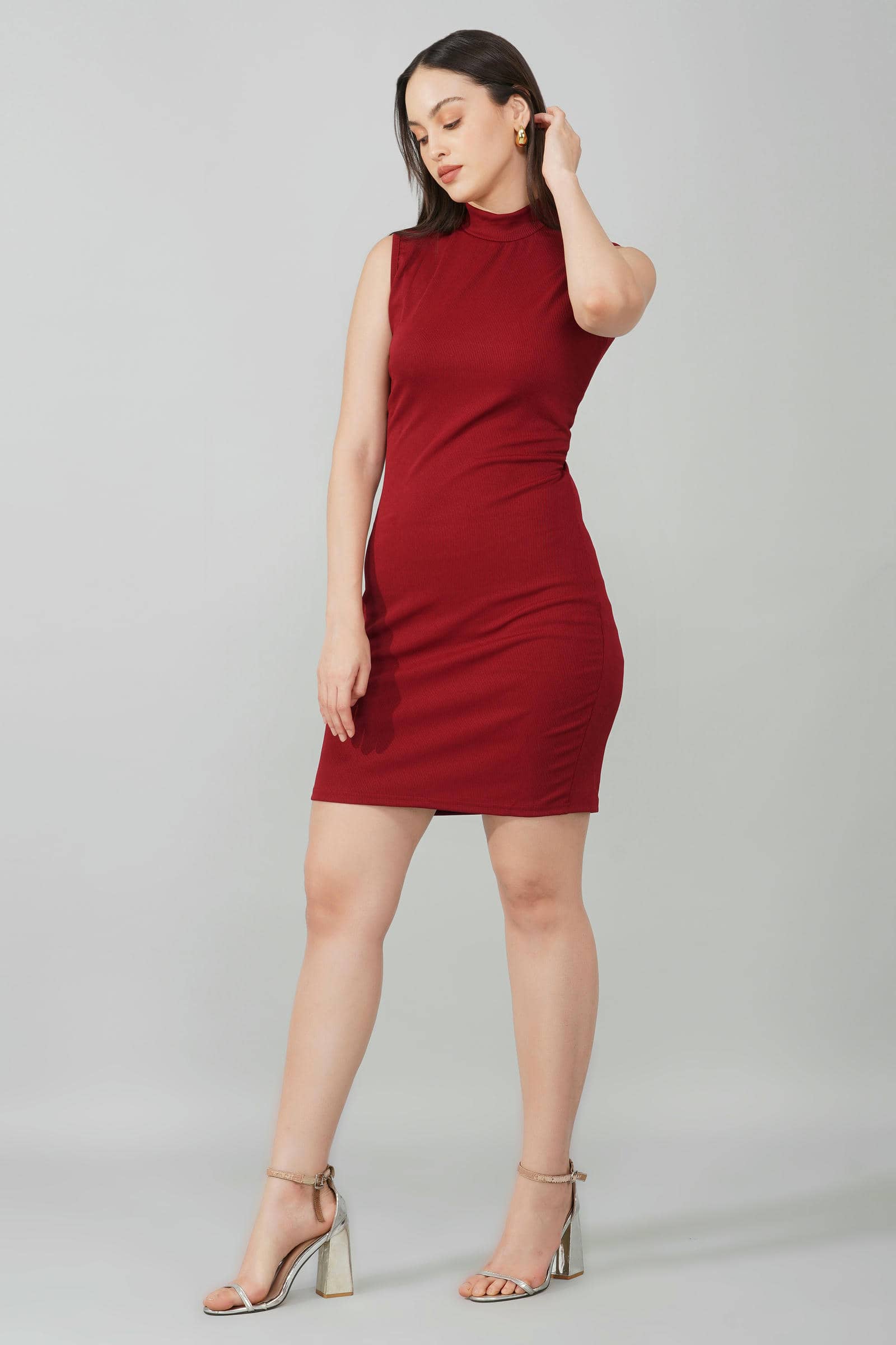 Burgundy Bodycon Dress