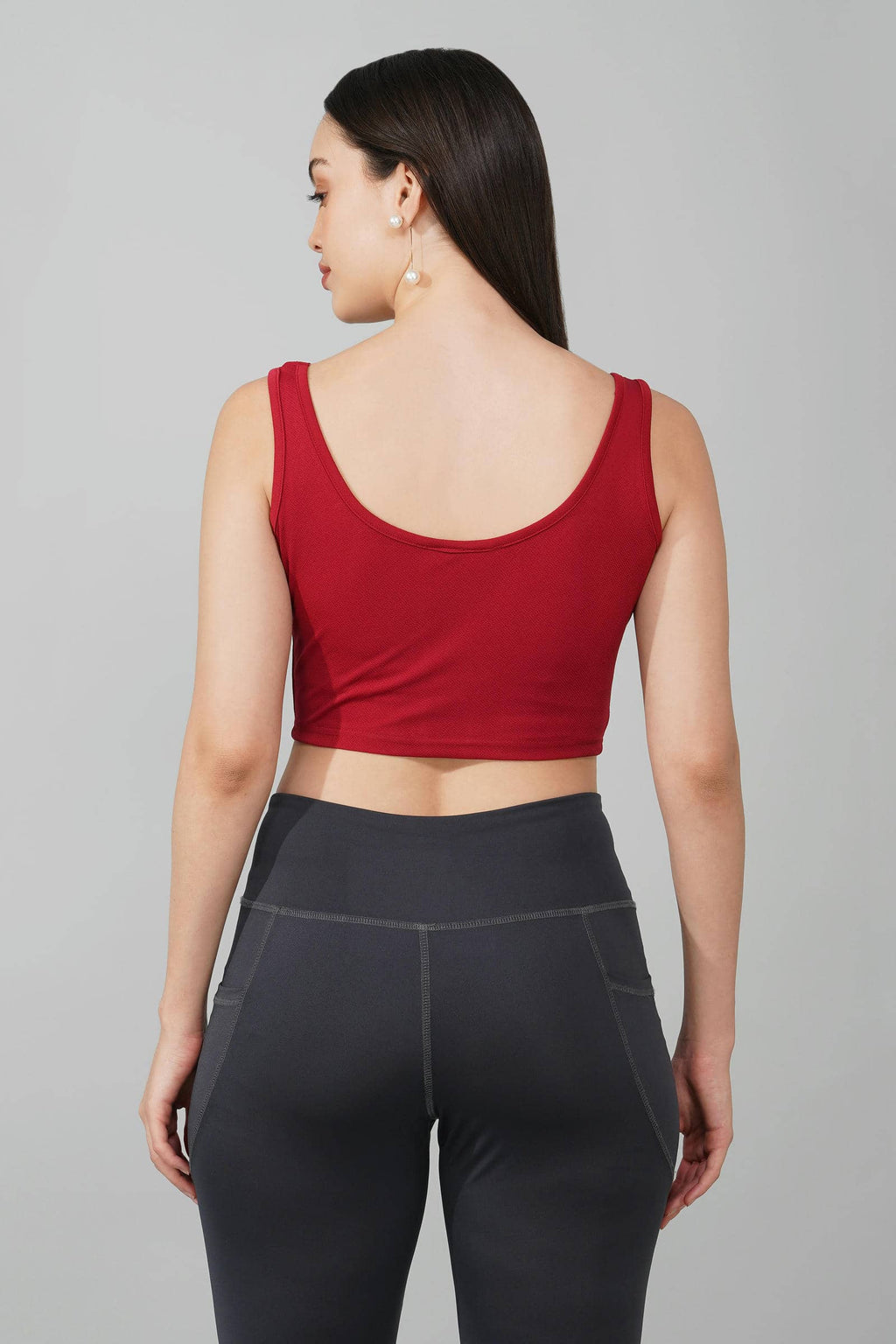 Maroon Corset Crop Top
