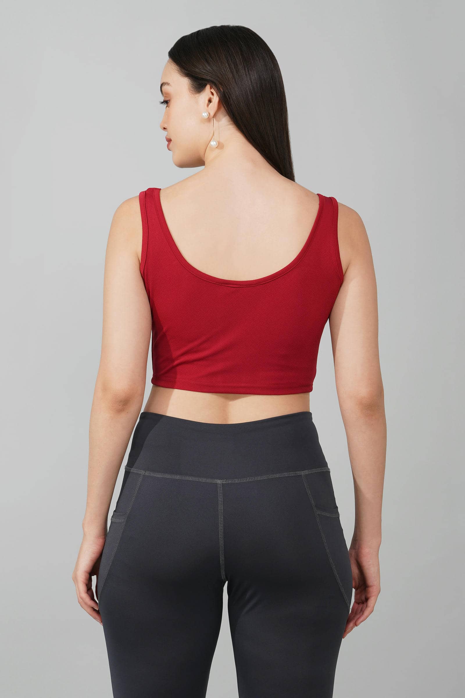 Maroon Corset Crop Top