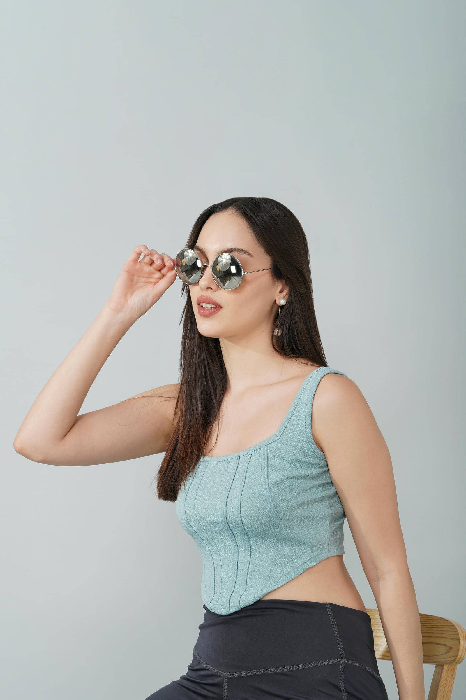 Mint Green Corset Crop Top