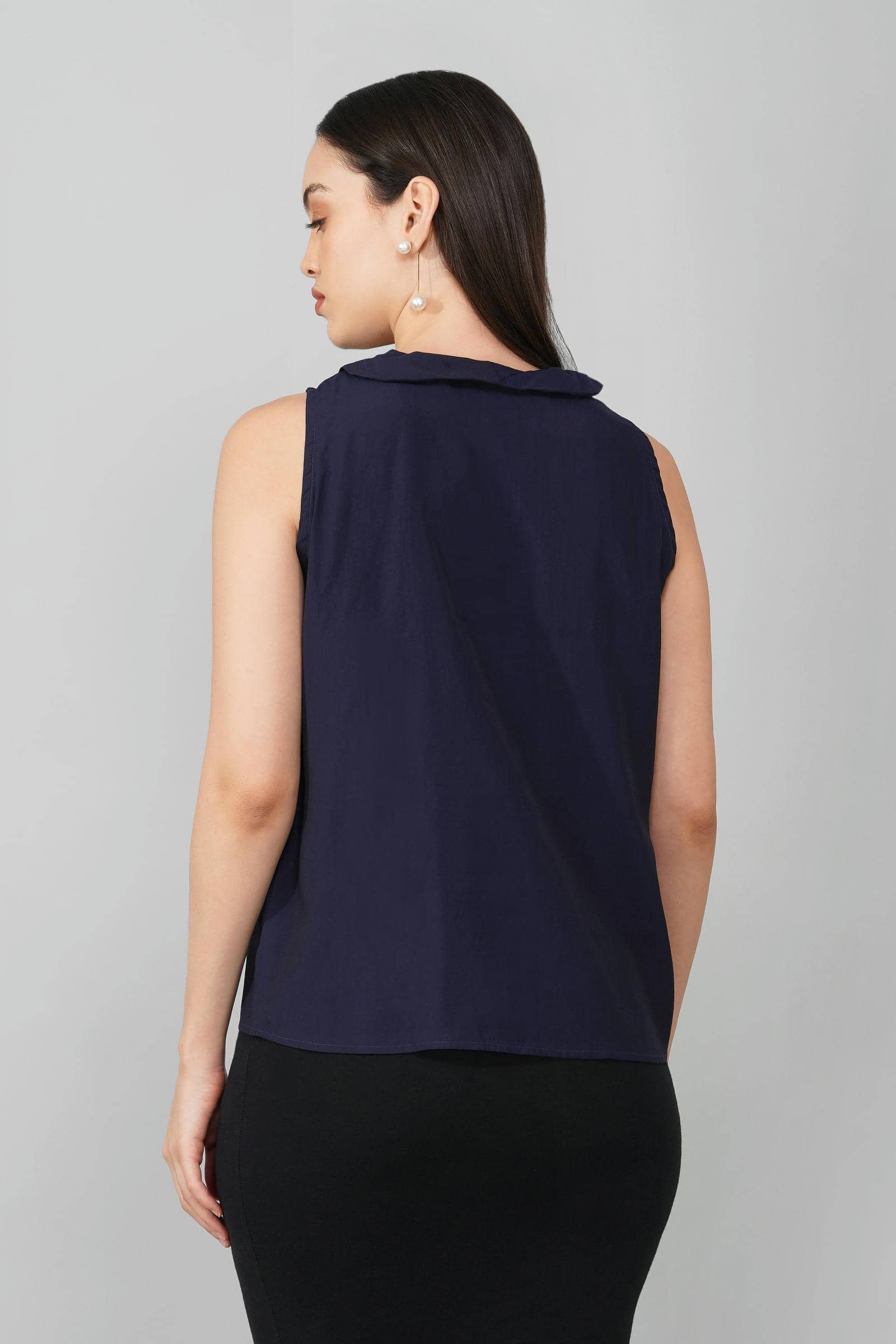 Navy Blue Sleeveless Top