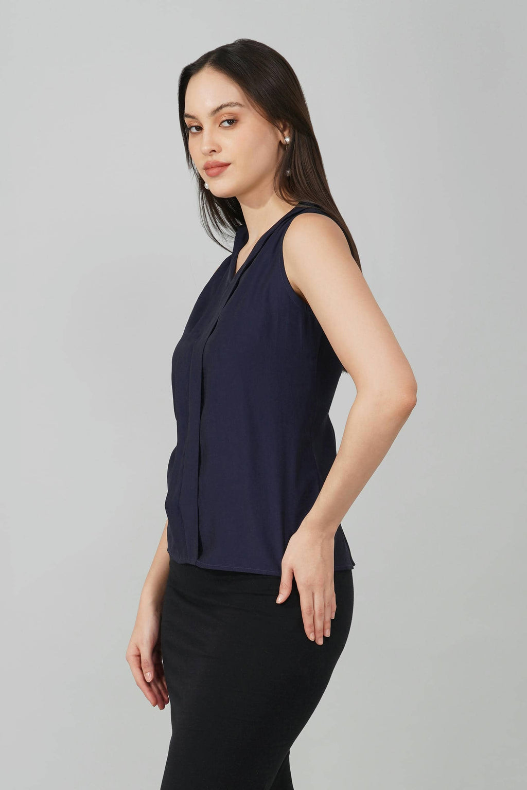 Navy Blue Sleeveless Top