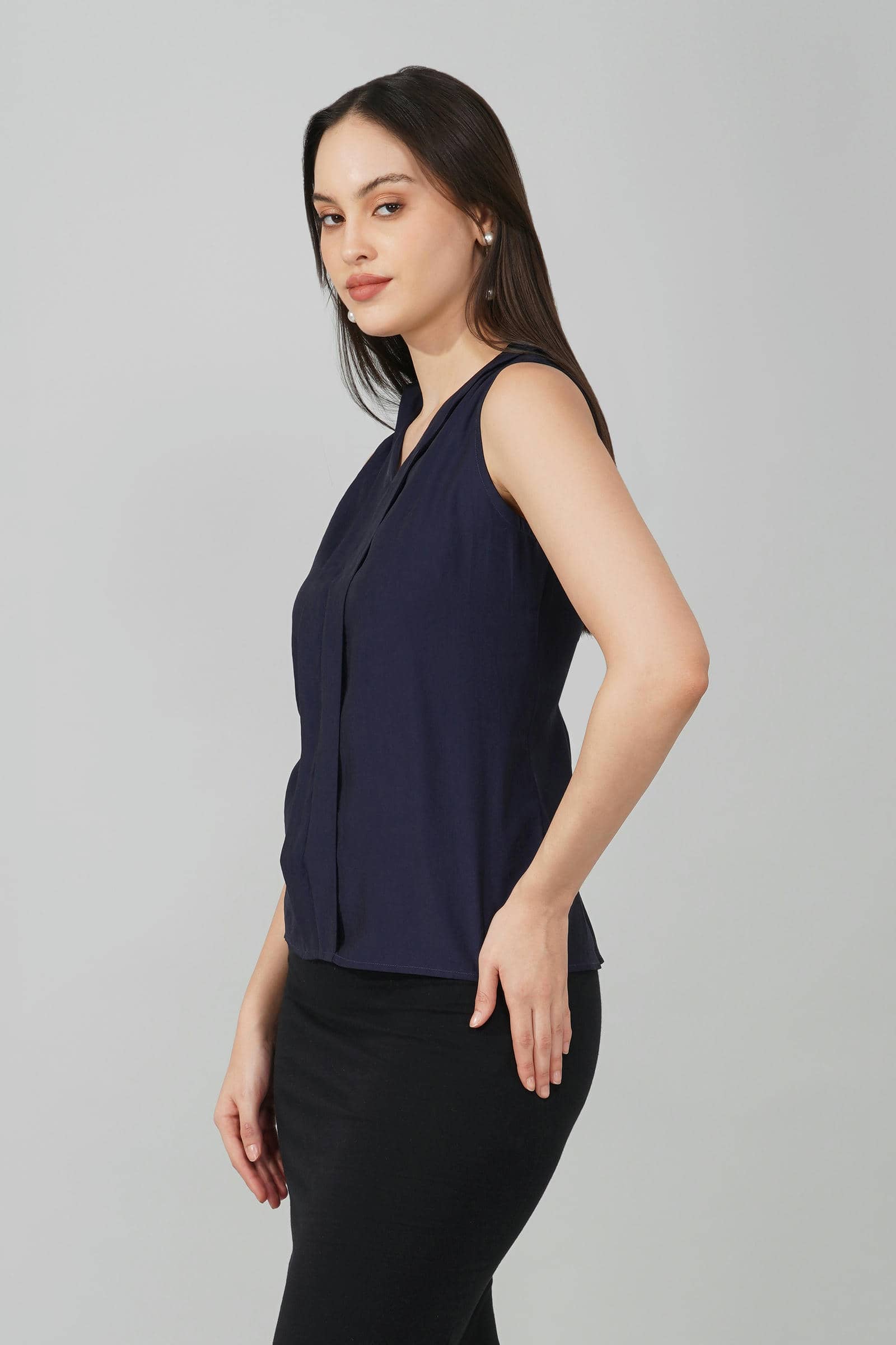 Navy Blue Sleeveless Top