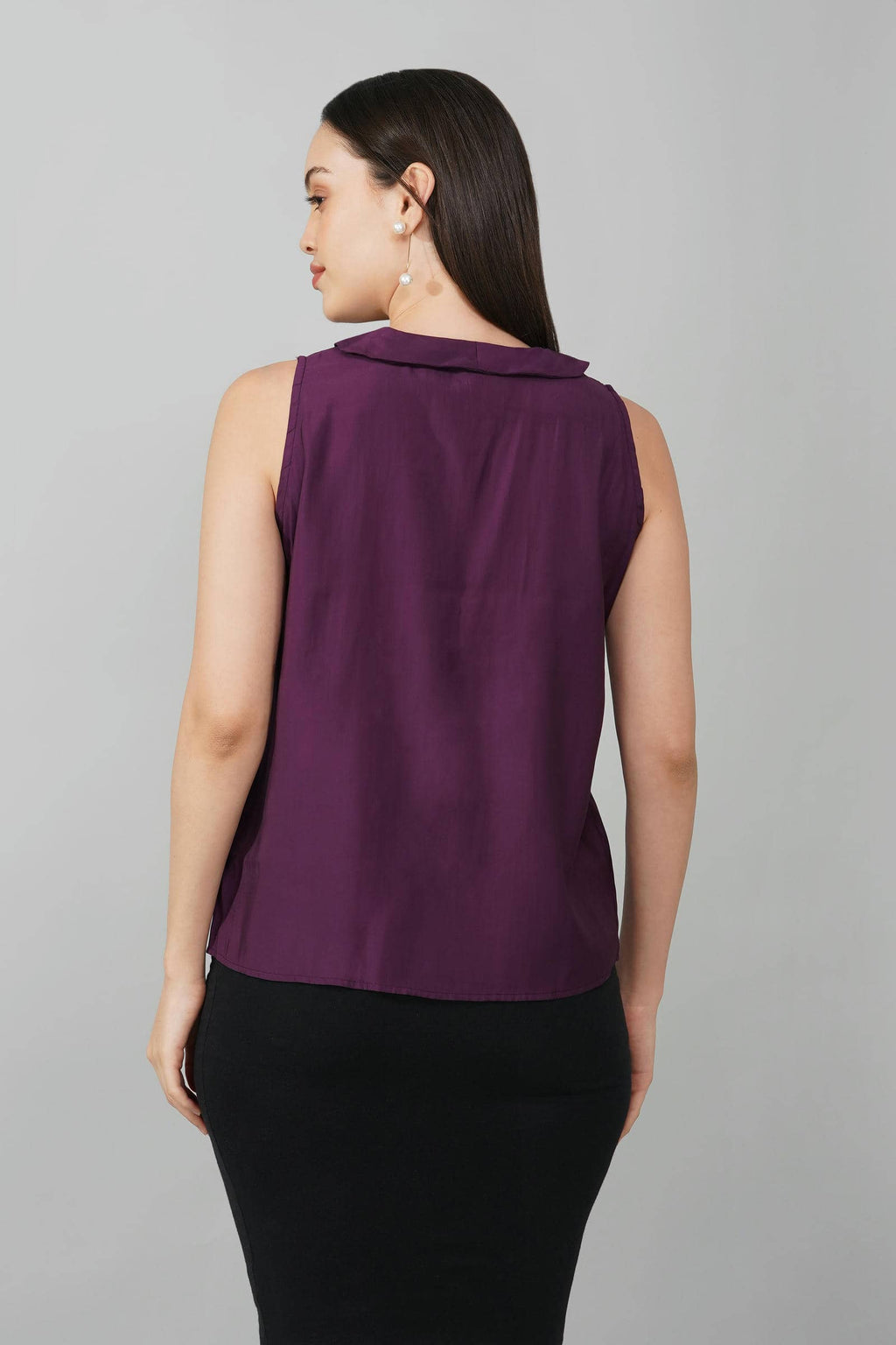 Maroon Sleeveless Top