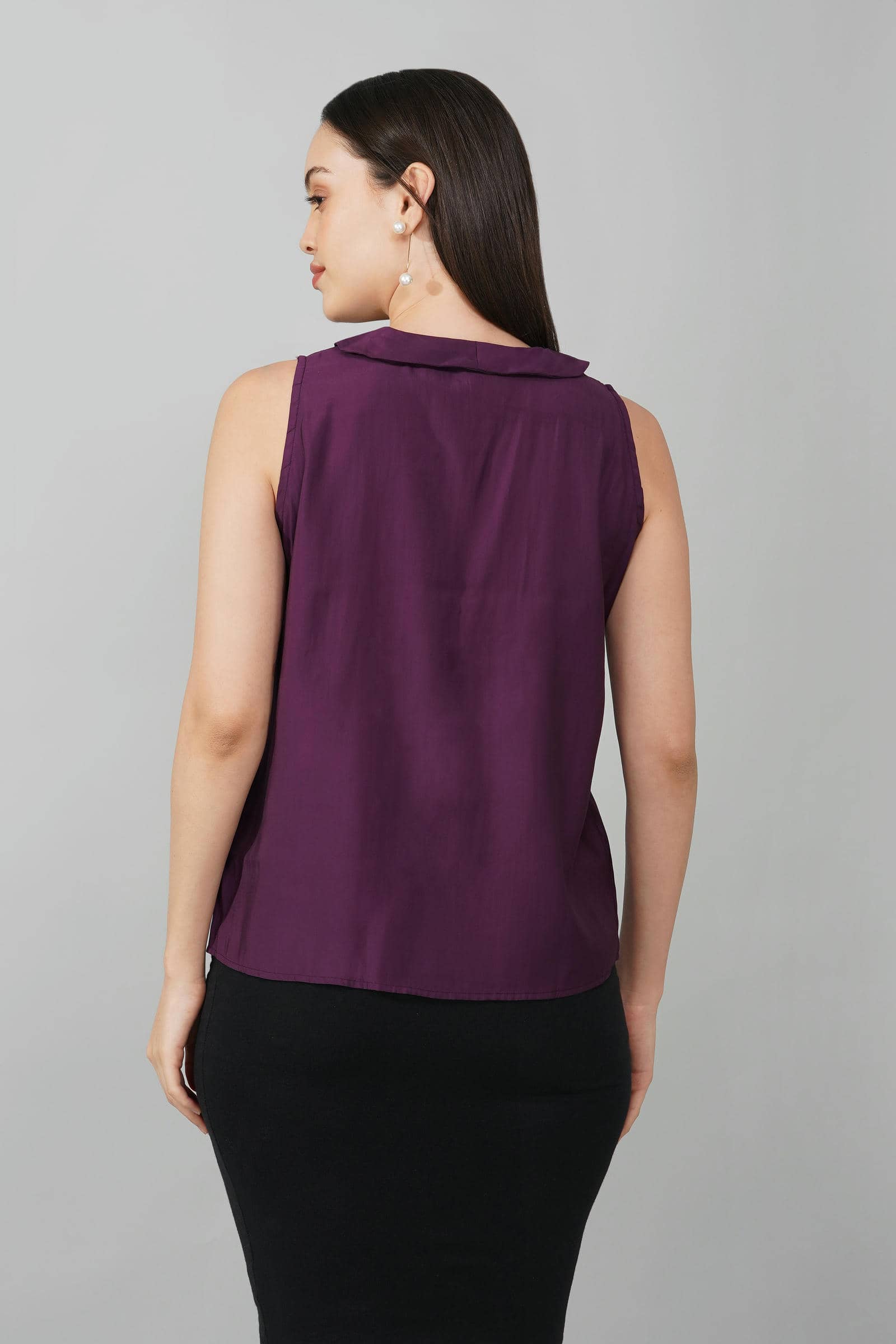 Maroon Sleeveless Top