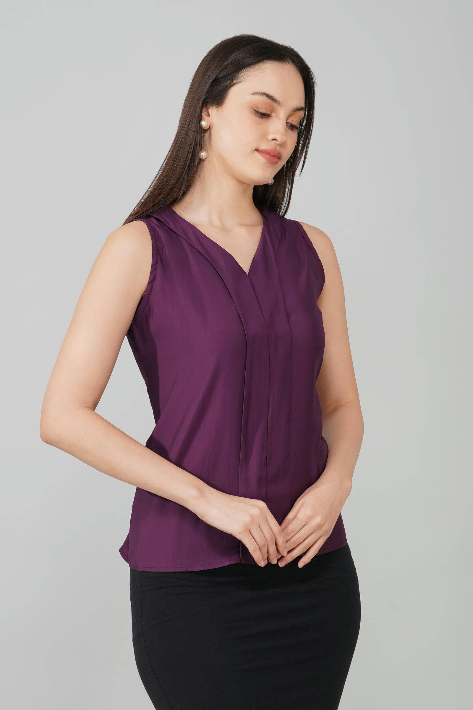Maroon Sleeveless Top