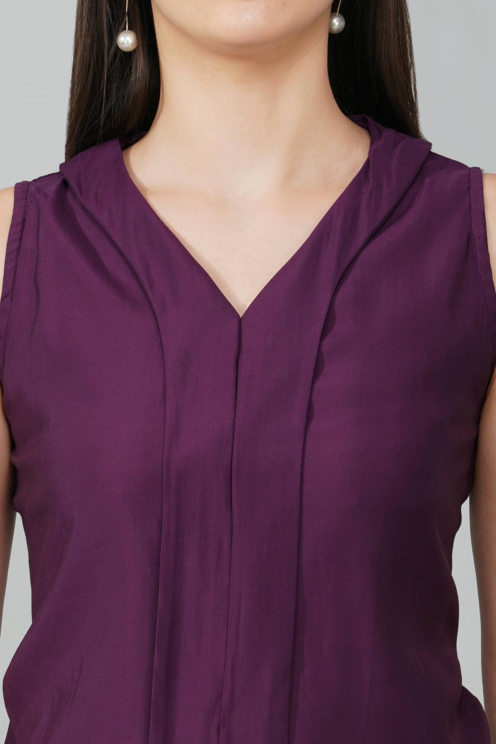 Maroon Sleeveless Top