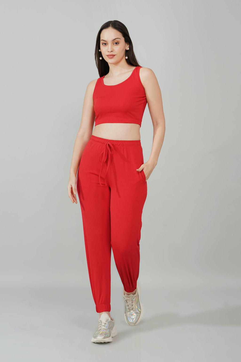Red Tank & Jogger Set