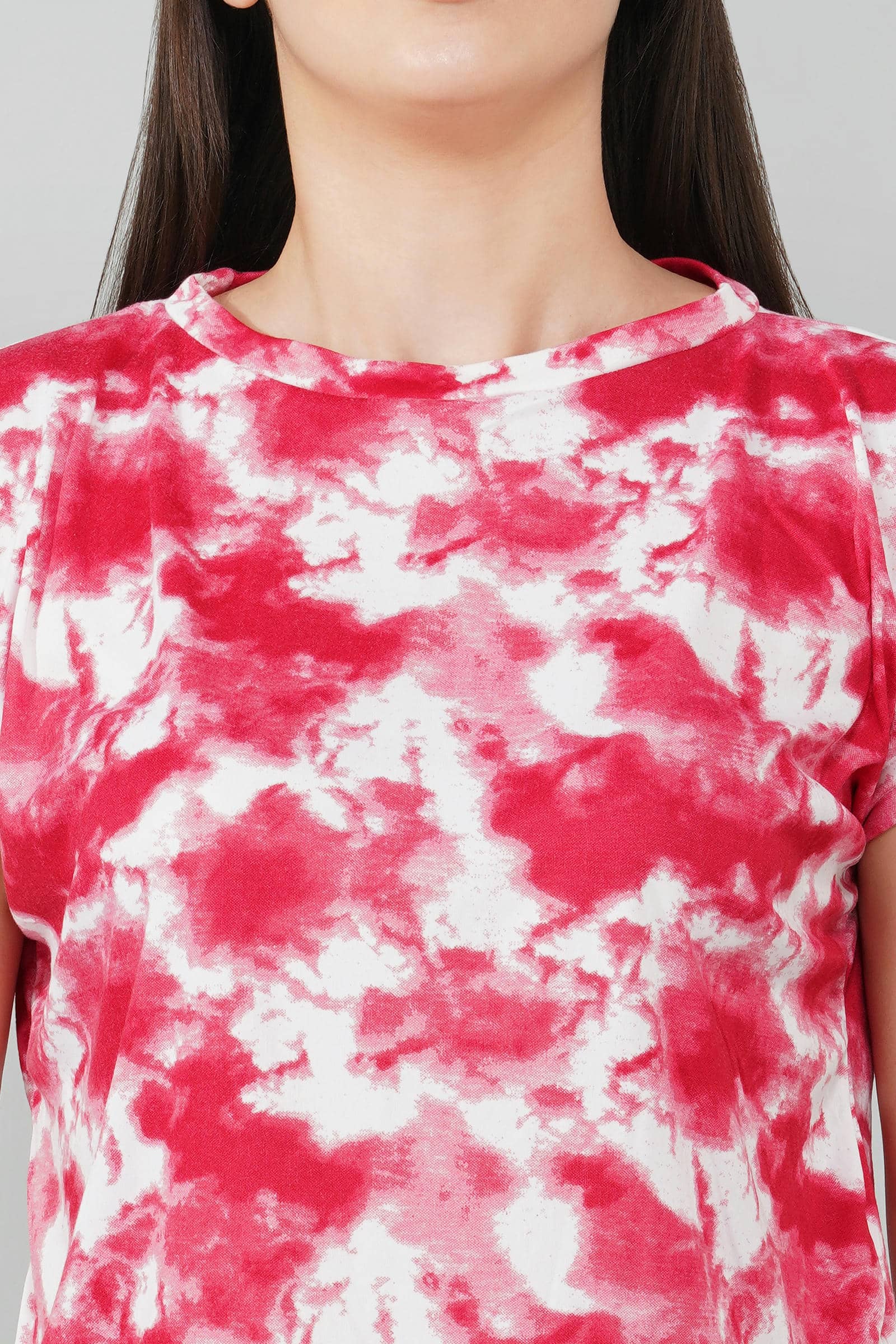 Red Tie-Dye Coord Set