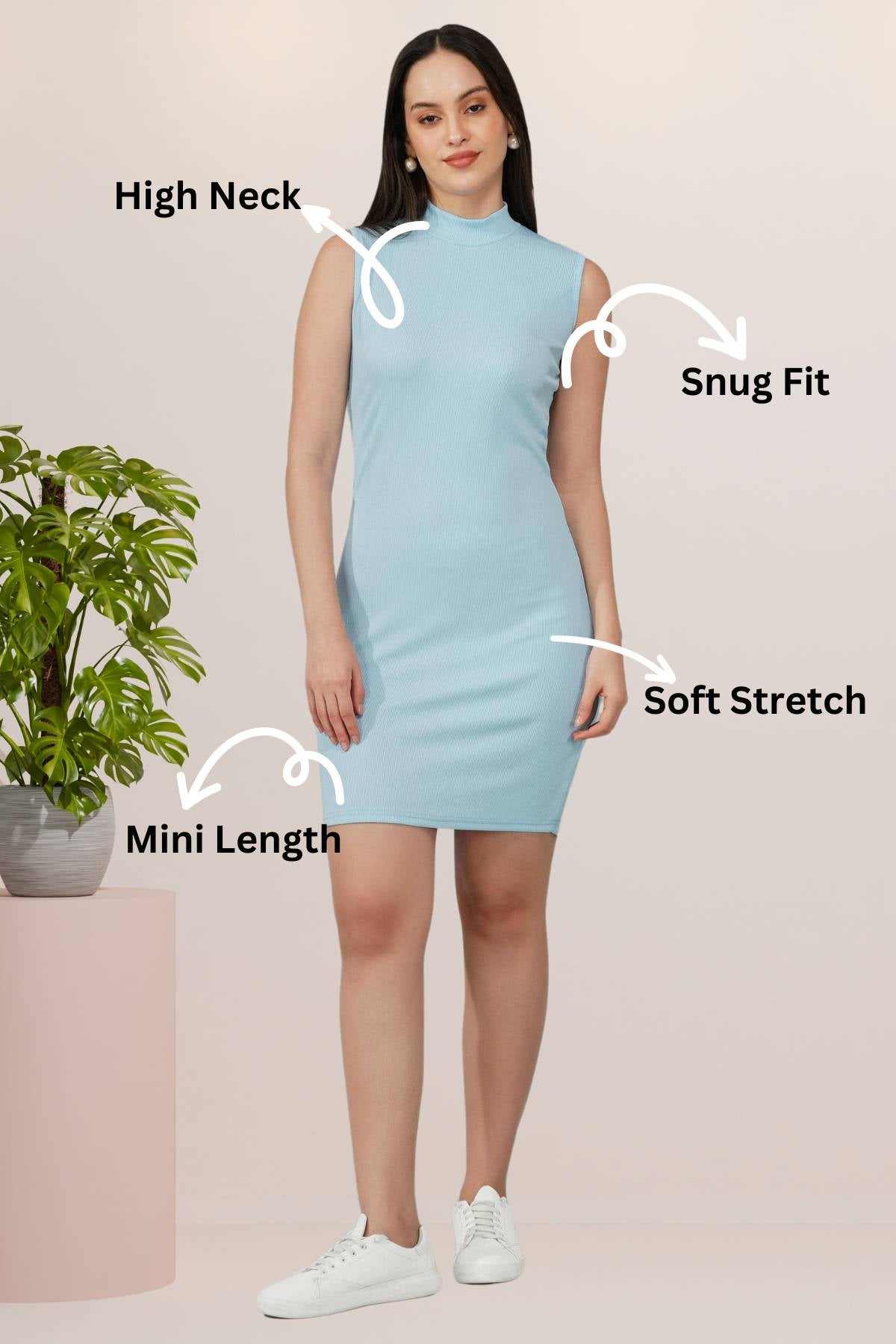 Sky Blue Bodycon Dress